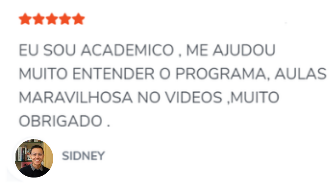 Depoimento de aluno sobre entendimento do programa Excel.